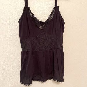 Black spaghetti strapped tank top.